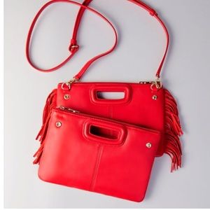 Maje Red Leather M Duo Purse NWT